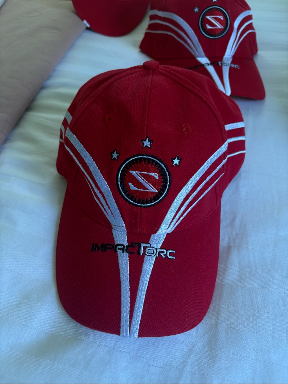 IMPACTORC Red Embroidered Baseball Cap